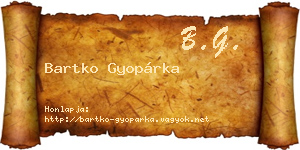 Bartko Gyopárka névjegykártya