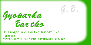 gyoparka bartko business card